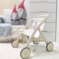 ins Nordic style childrens push toy car baby walker wooden white fabric stroller playing house