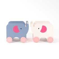 Nordic ins style wooden elephant baby walker stroller baby learning to walk car toy storage box