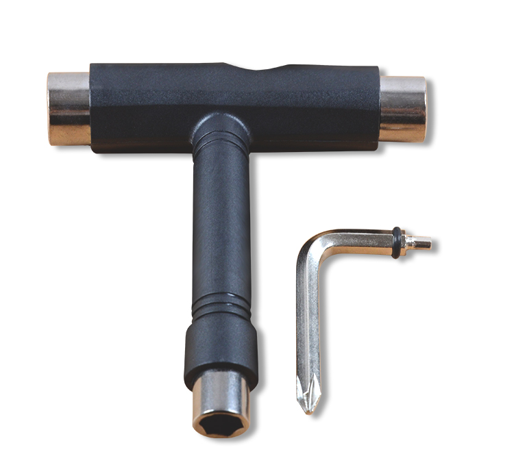 Longboard skateboard T-shaped multi-function tool T-type wrench professional skateboard debugging and installation T-shaped wrench double warp