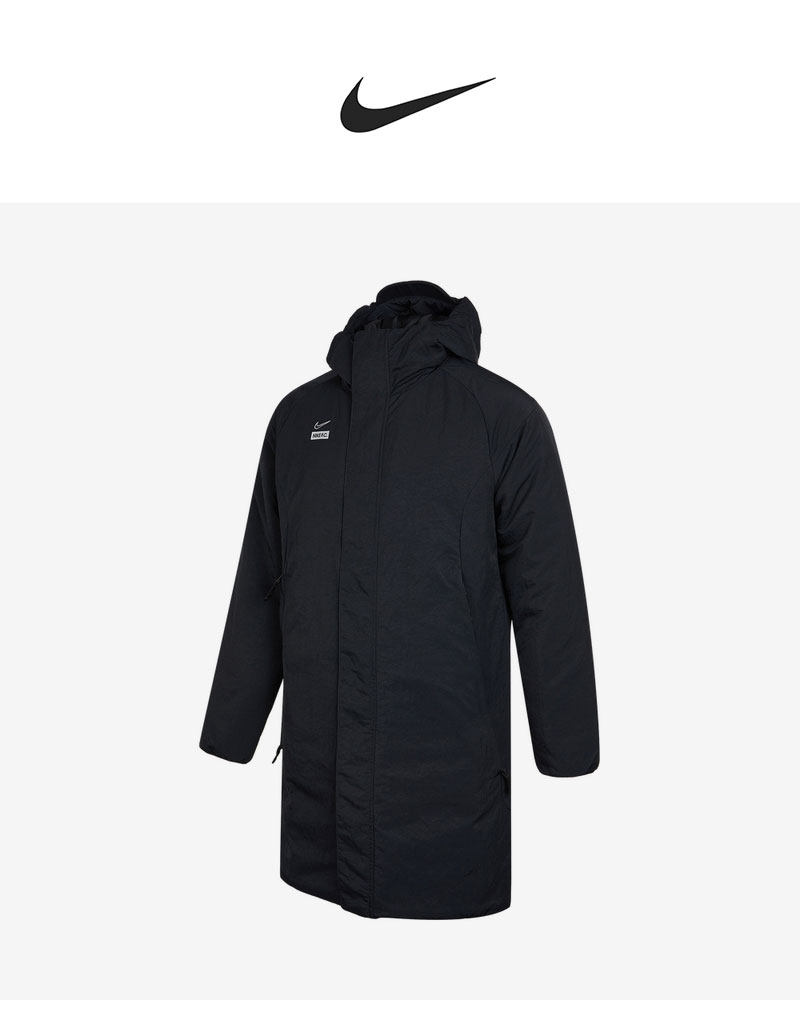 Куртка, Спортивный костюм nike/耐克官方正品男子中长款保暖连帽足球运动棉服 dj0992-010