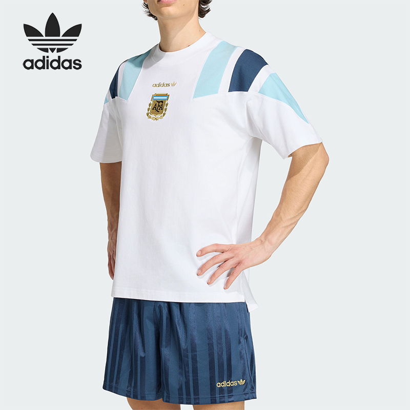 Adidas/Adidas Genuine Men's Breathable Casual Sports Printed Knitted Short-Sleeved T-Shirt Kg2288