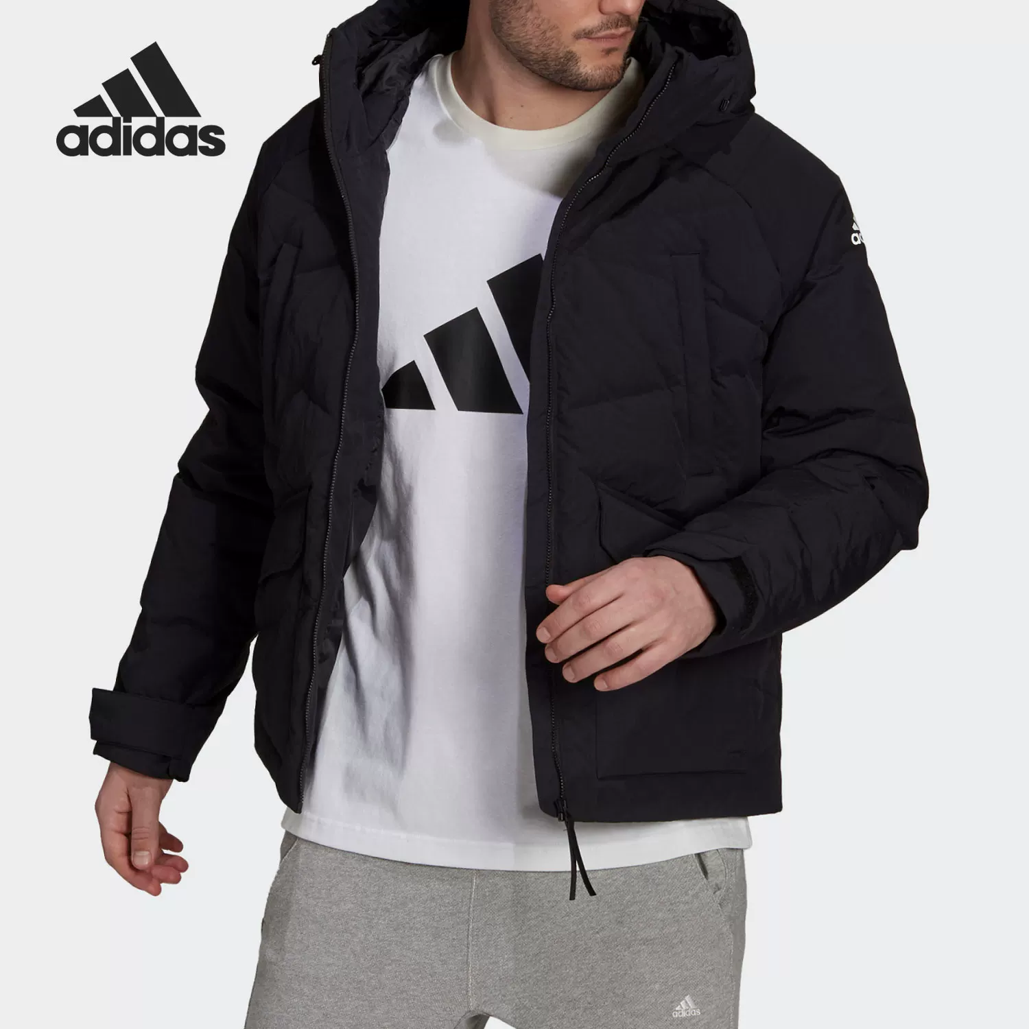 Adidas, демисезонная спортивная куртка из пуха, официальный продукт, коллекция 2021