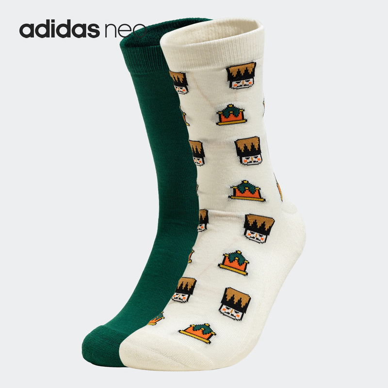 Adidas/Adidas Official Authentic Neo Winter Men's and Women's Sports Printed Socks Two Pairs Ib5216