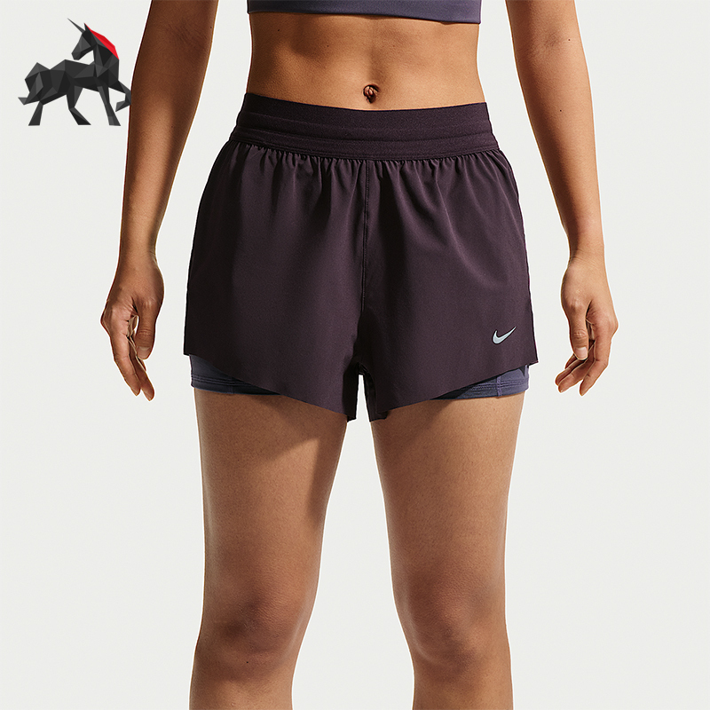 Nike/Nike Genuine Swift Dri-Fit Women's Mid-Waist Two-In-One Running Shorts Ir7594-651