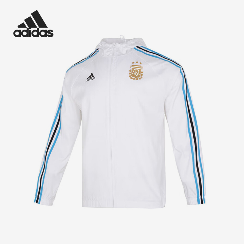 Adidas/Adidas Official Authentic Argentina Men's Football Woven Hooded Jacket Iu2138