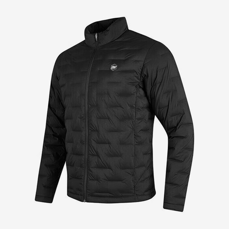 Skechers/Новый мужской теплый повседневный спортивный короткий пуховик с воротником-стойкой из натуральной кожи Skechers