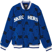 Skechers official 2024 new fashionable warm polar fleece cotton jacket for men and women