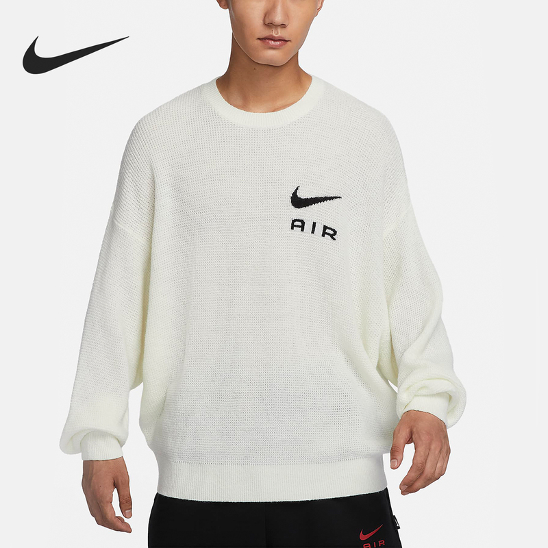 Nike Official Genuine Autumn New Men's Round Neck Casual Sports Knitted Sweater Fb7726-133