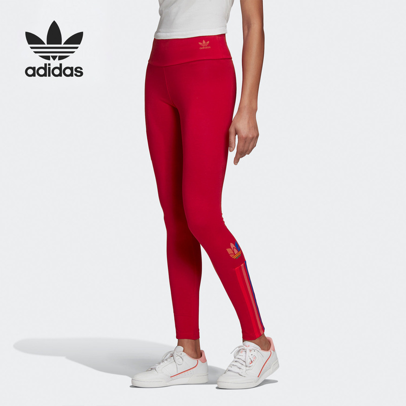 Adidas/Adidas Official Genuine Trefoil Women's High-Waisted Tight-Fitting Training Sports Pants Gd2240