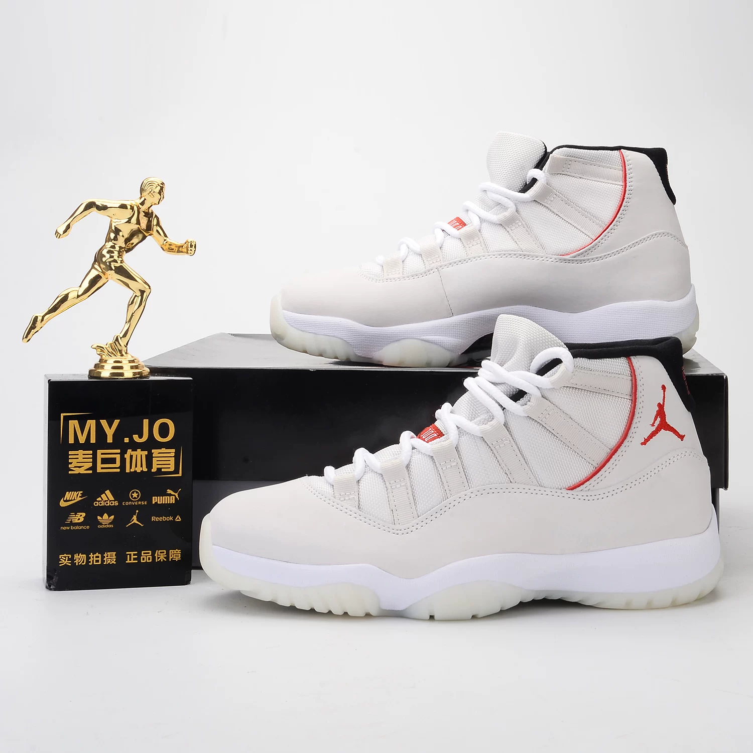 Nike/耐克 Genuine men's current season AIR JORDAN AJ11 Devil White Basketball Shoes 378037