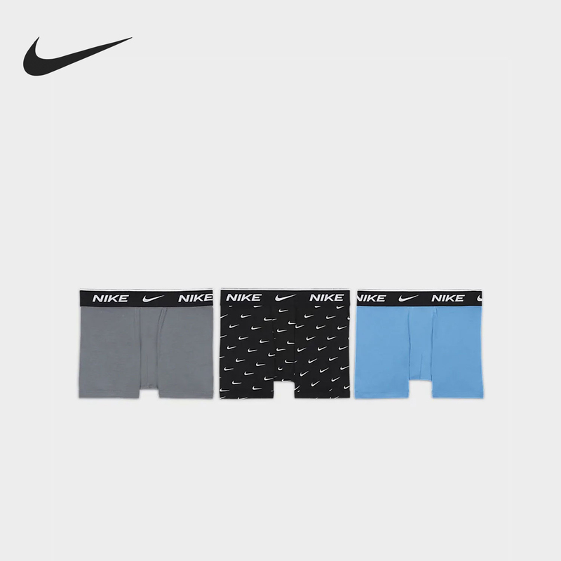 Nike Official Genuine New Model Big Kids' Comfortable Breathable Boxer Briefs Three-Pack Dz2529-010