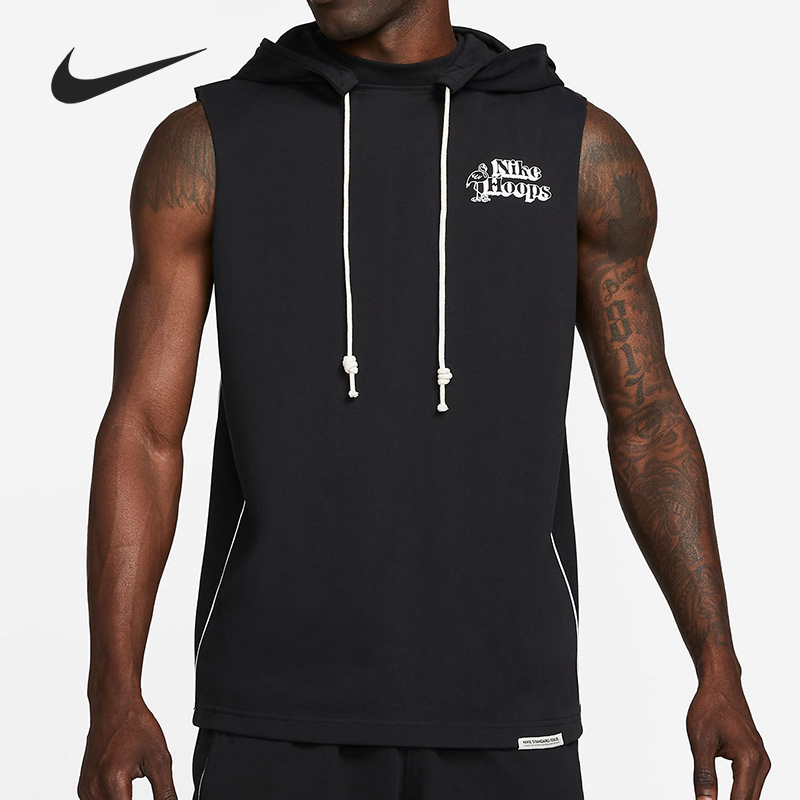 Nike Official Authentic Autumn Dri-Fit Men's Fashion Basketball Sleeveless Hoodie Dh7442-010