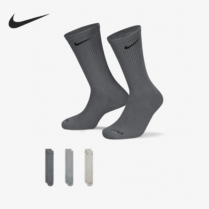 Nike Official Authentic Summer Men's and Women's Training Casual Breathable Sports Mid-Calf Socks Three Pairs Pack Sx6888