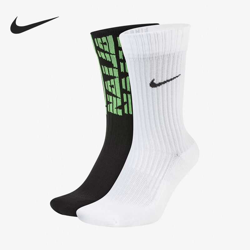 Nike/Nike Genuine New Men's Football and Basketball Sports Socks Two Pairs Cu7197-902