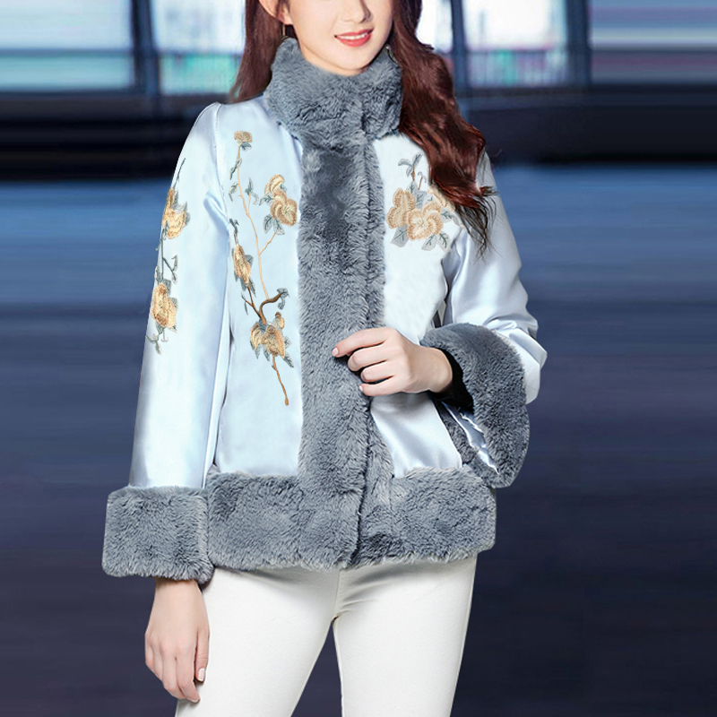 Qipao Short Cotton Coat Retro Short blouses young girl Improved Embroidery China Wind Cotton Padded Jacket Cotton Thickened Autumn Winter