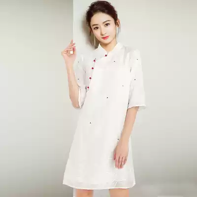 French cheongsam improved version of the Western dress female 2021 new national tide Chinese style girl daily bone erosion young model