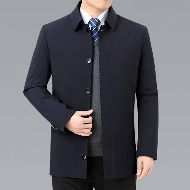 Spring and Autumn Middle-aged and Elderly Men's Daddy Jacket Loose Lapel Business Middle-aged Top Elderly Grandpa Jacket