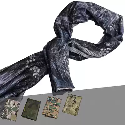 Military fans, Special Forces tactical camouflage scarf men's outdoor desert camouflage square mesh quick-drying wind-proof sand-proof scarf