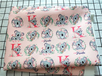 Cartoon fabric canvas printed handmade diy fabric sofa cover fabric bag dormitory tablecloth powder koala bear