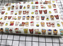 Cartoon Fabric Fine Canvas Printed Handmade Diy Fabric Sofa Cover Fabric Bag Dorm Room Table Bu Xiao Bears Cute