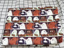 Cartoon cloth canvas printed handmade diy fabric sofa cover cloth bag dormitory tablecloth panda bear cover face