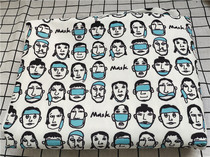 Cartoon fabric fine canvas printed handmade diy fabric sofa cover fabric bag dormitory tablecloth creative mask