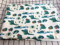 Cartoon Fabric Fine Canvas Printed Handmade Diy Fabric Sofa Cover Fabric Bag Dorm Table Cloth Green Fish Q
