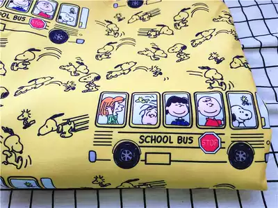 Cartoon fabric fine canvas printed handmade diy fabric bag kindergarten dormitory tablecloth
