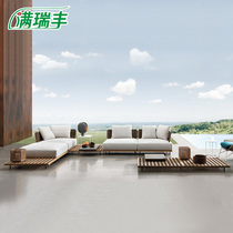 Outdoor vine chair sofa combination living room villa outdoorsWaterproof courtyard water-proof teak vine furniture