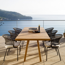 Nordic Creative Network Red Outdoor Table & Chair Balcony Outdoor Casual Open Ivy Coffee Wooden Table Combination