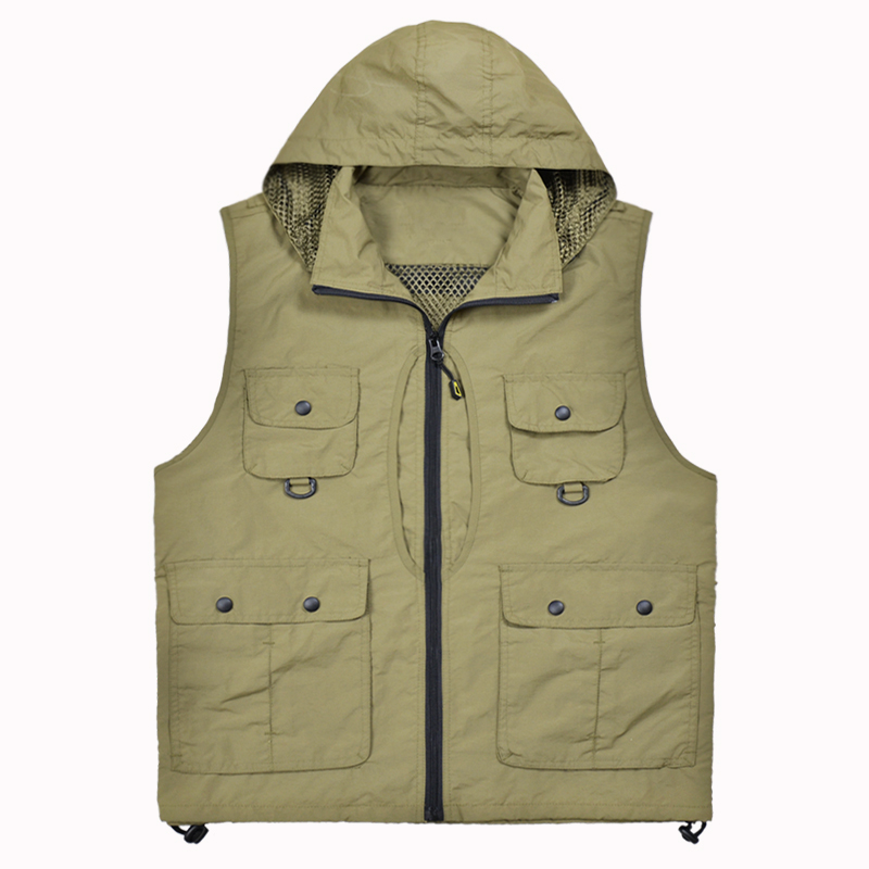 Spring and autumn hood - dry dual - use vest outdoor recreational fishing climbing photographer with pocket vests