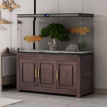All-solid wood fish tank bottom cabinet household partition square cabinet base cabinet is easy to bear and customize