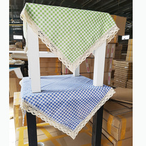 Grid tablecloth supermarket headhead scenario display props tablecloth decoration square table mesh red style