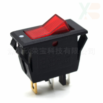 Power supply Ship switch KCD3 two-speed three-pin with red light 16*32mm Power control switch All copper double card position