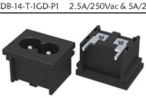 AC socket power socket Multinational Certification socket DB-14-T-1GD-P1 seat terminal Holder