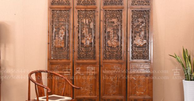 Vách ngăn màn hình chạm khắc màn hình gấp Trung Quốc rắn gỗ rỗng khách sạn văn phòng phòng khách gỗ chạm khắc màn hình hiên - Màn hình / Cửa sổ vách bình phong giá rẻ