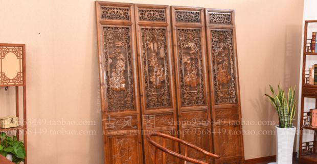 Vách ngăn màn hình chạm khắc màn hình gấp Trung Quốc rắn gỗ rỗng khách sạn văn phòng phòng khách gỗ chạm khắc màn hình hiên - Màn hình / Cửa sổ vách bình phong giá rẻ