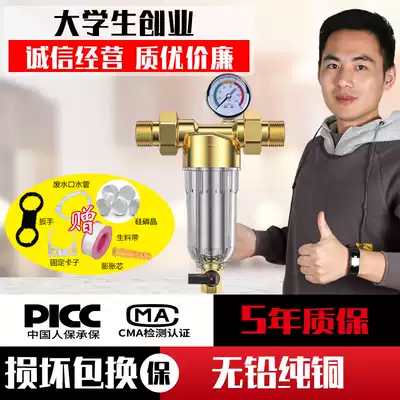 Pure copper pre-filter backwash household descaling tap water well water whole house water purifier