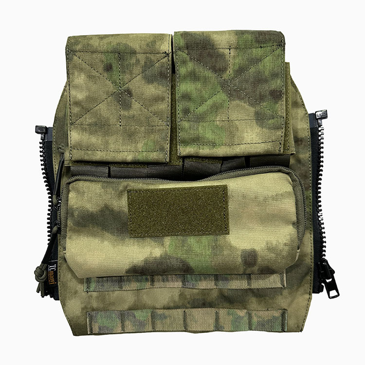 Tcmaoyi Tactical Vest Rear Panel Bag Military Enthusiast Zipper Molle Expansion Accessory Bag Avs Jpc2.0 Universal