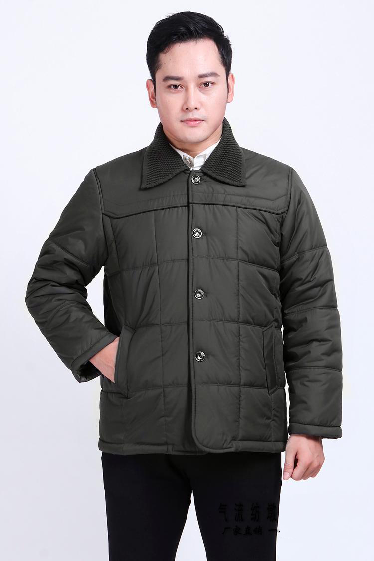 Cộng với phân bón cộng với kích thước lớn mùa đông nam dày áo khoác nam trung niên nút cotton quần áo trẻ em béo cha béo áo khoác kaki nam