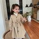 Girls' windbreaker spring and autumn clothes British style mid-length 2022 new children's autumn tops foreign style windproof jacket