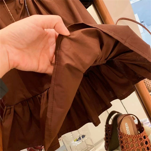 Цветная юбка, хлопковая летняя одежда для принцессы, рукава фонарики, эффект подтяжки