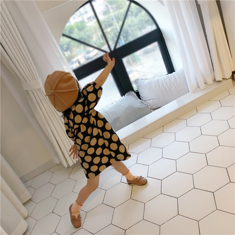 Cô gái Hàn Quốc mùa xuân 2019 tông màu mới phong cách Sen Sở nhỏ chấm tươi đầm váy búp bê thủy triều váy cho bé gái 1 tuổi