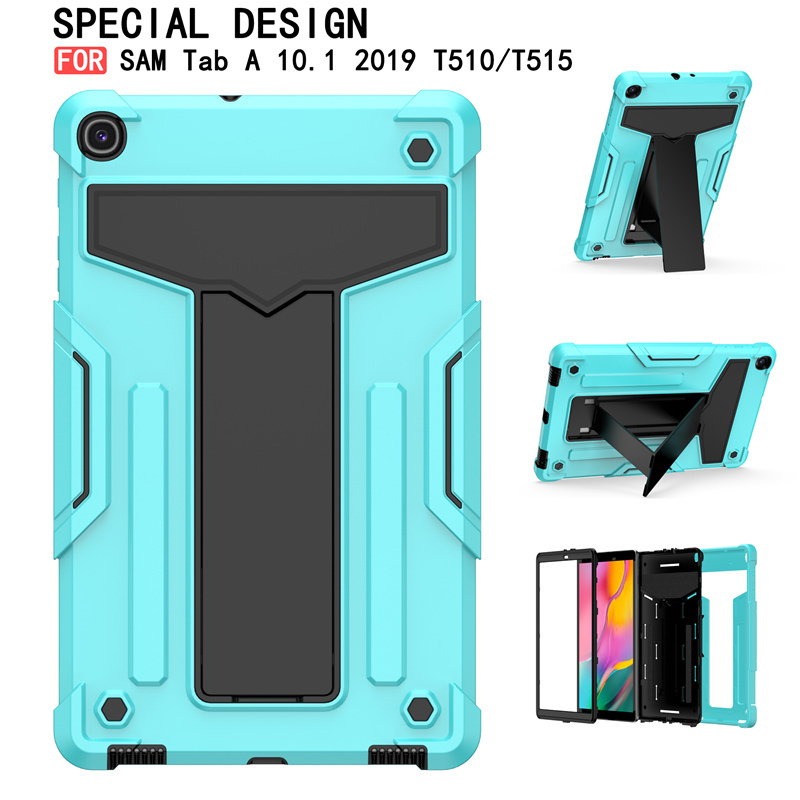 Suitable for Samsung Galaxy Tab a 10.1 2019 Protective Case Sm-T510/T515 Tablet 10.1inch Full Edge Soft Anti-Fall Case Silicone T515C Horizontal and Vertical Stand Case