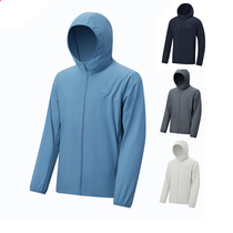 Xtep Sun Protection Clothing Mens 2024 Summer New Ice Silk Hooded Jacket Sports Single Layer Windbreaker 976229 140139