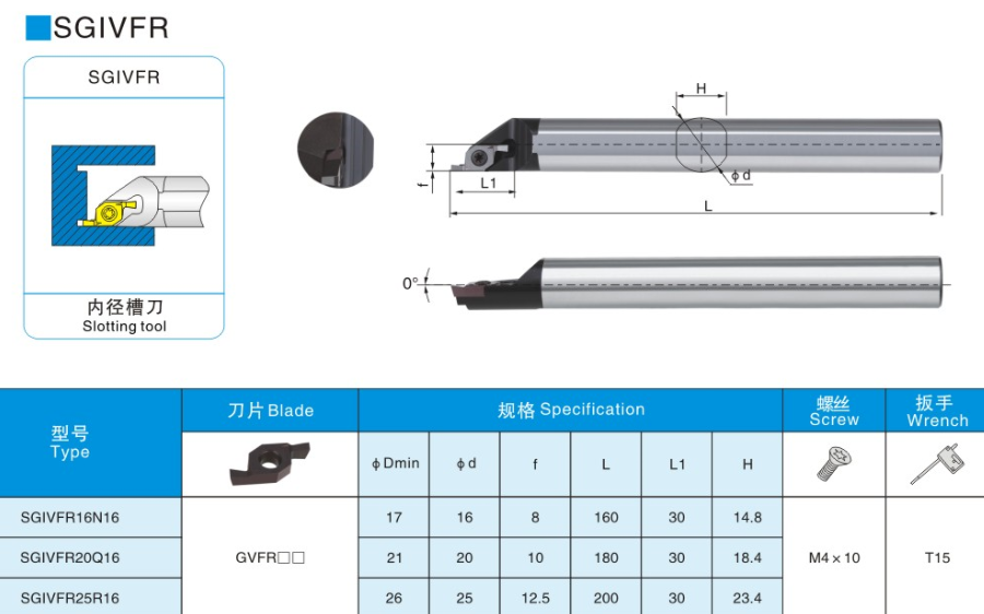 Numerical control inner hole end face trough knife lever inner hole slotted knife trails end face SGIVFR16N16 SGIVFR20Q16
