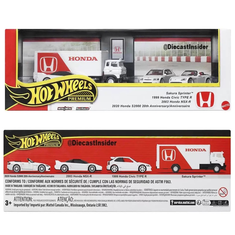 Hotwheels Honda Garage Honda Nsx-R Civic S2000 Sakura Transporter