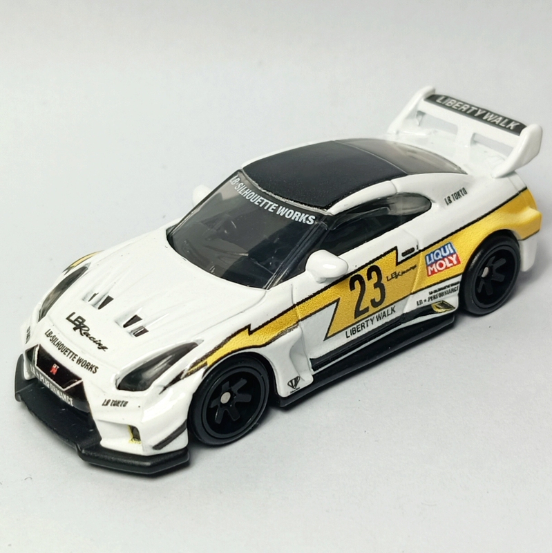 Hotwheels Nissan R35 Lbwk Wide-Body Sports Car White Rubber Tires Iron Base R35-Rr/ Hotwheels Nissan R35 Lbwk Wide-Body Sports Car White Rubber Tires Iron Base R35-Rr/