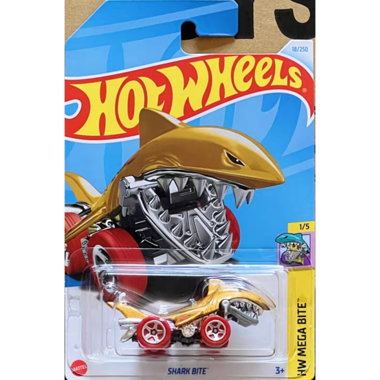 Hotwheels Golden Shark Monster Sports Car Gold Shark Bite 18 24A/ Hotwheels Golden Shark Monster Sports Car Gold Shark Bite 18 24A/