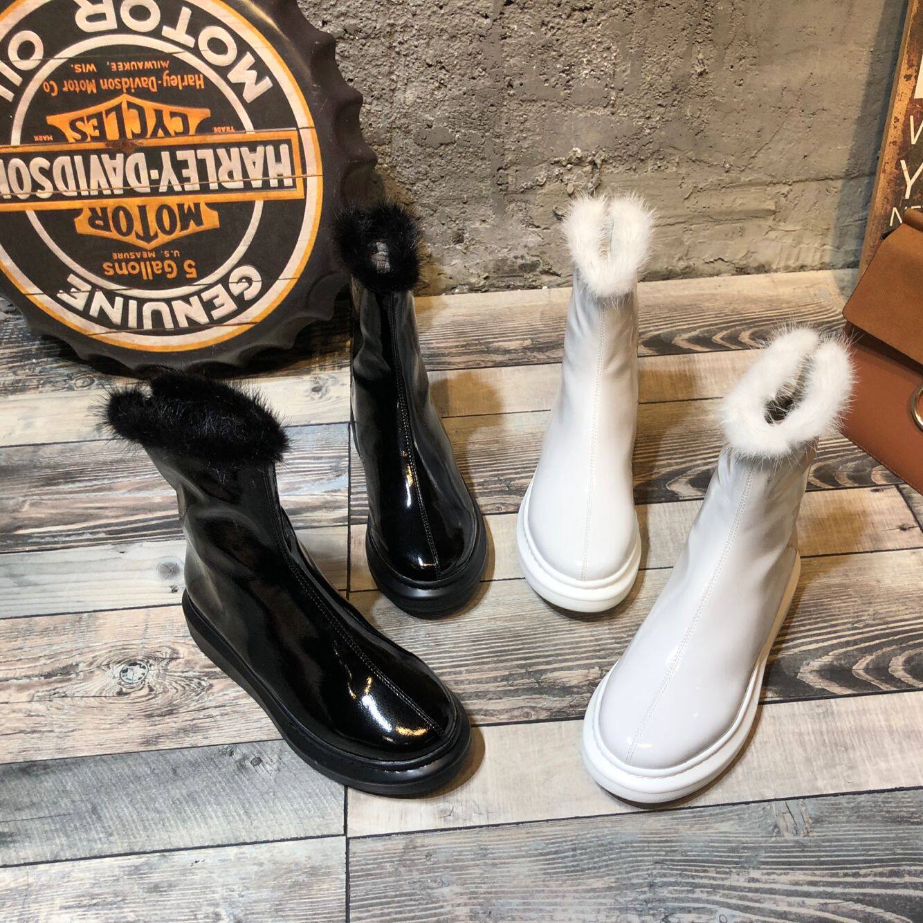 2022 European station winter ins net red new sponge cake thick-soled snow boots Martin boots short boots cotton shoes women's boots trend